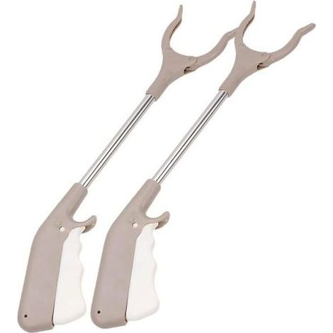 Lntyq Lot de 2 pinces à ordures en acier inoxydable pour extérieur Pinces à ordures en acier inoxydable Pinces à ordures à pince supérieure (1/5)