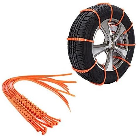 Lot de 10 chaînes à neige nylon réutilisables, antidérapantes, pour pneus, universelles, hiver (1/5)