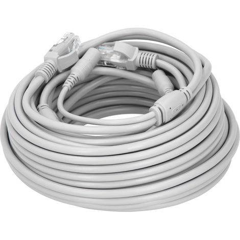 Câble Ethernet PoE 2-en-1 pour Caméras de Sécurité, Système de Surveillance CCTV - 10 mètres (1/5)
