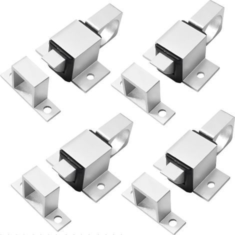 4 Stück automatische Federriegel aus Aluminiumlegierung, doppelseitiger Schieberiegel, kleiner Innentürriegel (1/5)