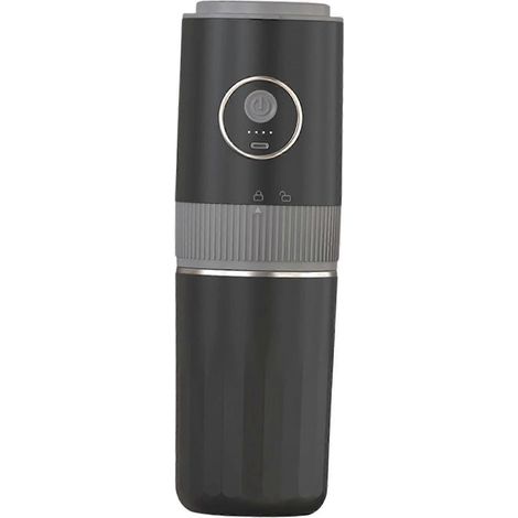 Moulin à café électrique portable, noir, pour grains de café, avec broyage pratique pour espresso, café filtre, à la maison, au bureau et en voyage.-AquaForge (1/5)
