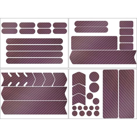 44 Feuillets Protection Cadre Vélo Autocollants en Carbone Film de Protection Cadre Vélo, Autocollants de Protection Vélo, pour Vélo, VTT (Dégradé or et violet) (1/5)