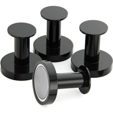 Porte Manteaux Aimantés pour Accrocher Manteaux et Sacs, 4 Crochets Muraux Noirs Extrêmement Solides, Porte Manteaux pour Porte avec Aimant en Métal (1/5)
