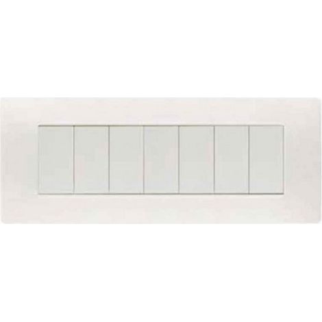 Placca bianco 7 moduli ghiaccio SIM11807.BG compatibile Axolute Vimar
