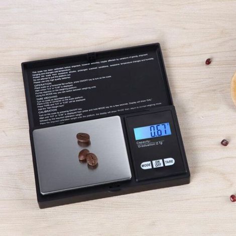Küchenwaage, 500 g Tragkraft, 0,1 g Genauigkeit, Digitalanzeige, Messgerät für Lebensmittel und Tee (1/5)