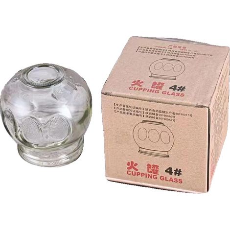 Vaso de cristal con ventosa, diseño duradero, mejora la circulación sanguínea, A4 (1/2)