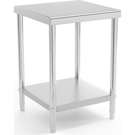 Table de travail cuisine professionnelle acier inox 60 x 60 cm capacité de charge de 150 kg (1/4)