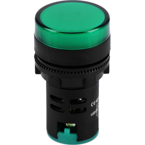 10 voyants LED électroniques AC/DC 24V, filetage 22 mm (vert) (1/5)