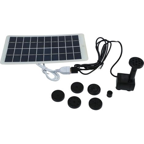 Pompe pour fontaine solaire extérieure adaptable, 4W, avec buse pour de magnifiques présentations, neuf options disponibles.