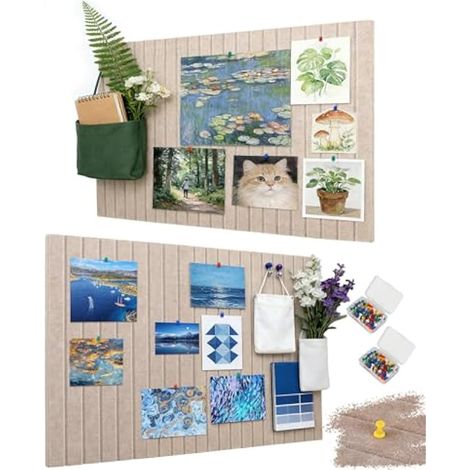 Lot de 2 tableaux d'affichage autocollants en feutrine de laine, 40 x 60 cm (1/5)
