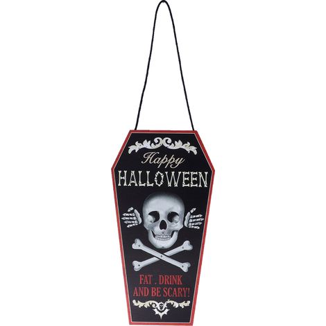 Panneau Suspendu LED Halloween en Bois Coloré pour Fête et Décoration de Porte (1/5)