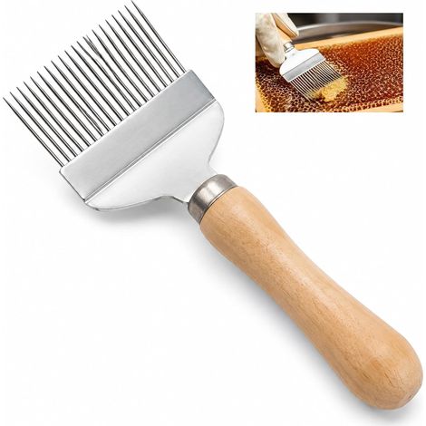 Stainless Steel Honey Uncapping Fork, Beekeeping Tool with Ergonomic Handle for Beehive, Honey Uncapping Fork for Harvesting and Extracting Honey (1/5)