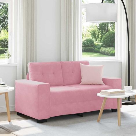 Zweisitzer-Sofa mit Kissen Rosa Samt