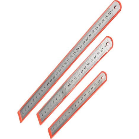 Ensemble de 3 règles et à double échelle en acier inoxydable (1/5)