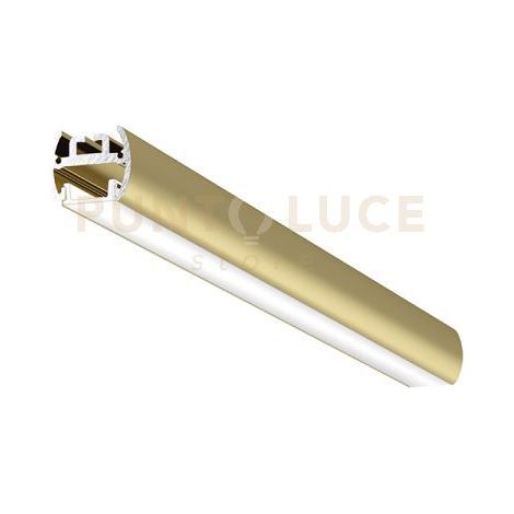 BAKU P - PROFILO IN ALLUMINIO CON DIFFUSORE AD INCASTRO BIANCO PARETE/SOFFITTO/SOSPENSIONE MT2 COLORE ORO PIU STAFFE