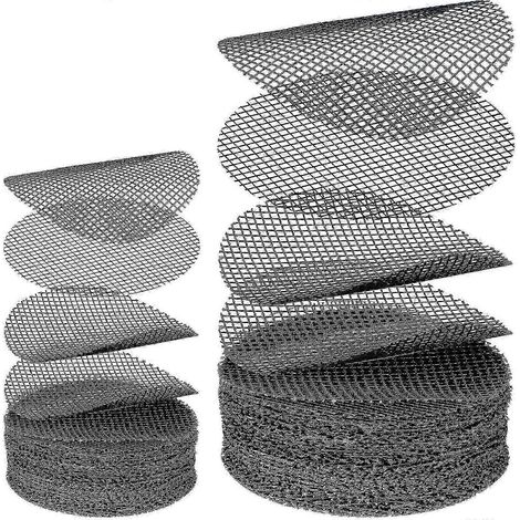 Lot de 200 filets de drainage ronds en maille pour bonsaï, de 10 cm et 5 cm de diamètre. (1/5)