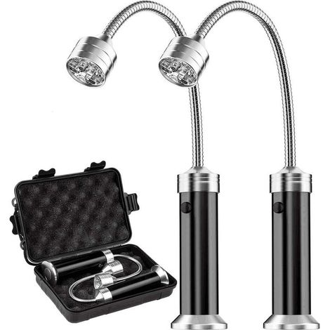 Lampe pour Barbecue Lot de 2 Lumières LED de Gril BBQ avec Base magnétique Rotation à 360 Degrés Flexible Réglable pour Barbecue, Camping, Fête, Extérieur (1/5)