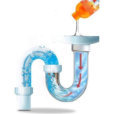Déboucheur de canalisations, nettoyant pour toilettes, déboucheur d'égouts, déboucheur de canalisations de cuisine, désodorisant, vente en gros. 1 flacon de déboucheur de canalisations (500 ml) (1/5)