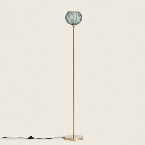 Lampada da Terra Metallo e Vetro Klimt Verde (1/5)