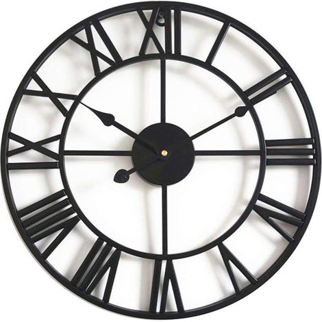 Horloge Murale Silencieuse Vintage, 40cm Squelette en Métal Horloge, Salon Cuisine Café Hôtel Bureau Décor À La Maison Horloge,horloge créative horlo (1/5)