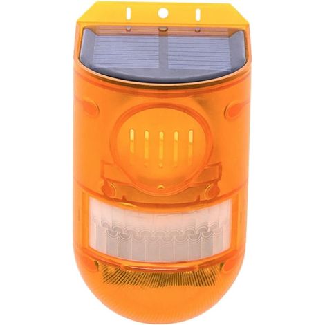LED-Solar-Alarmlampe für den Außenbereich, angetrieben durch Sensorpanel, wasserdicht, wiederaufladbar, Diebstahlsicherung, Solar-Warnlampe, Warnlampe [Energieklasse A+]