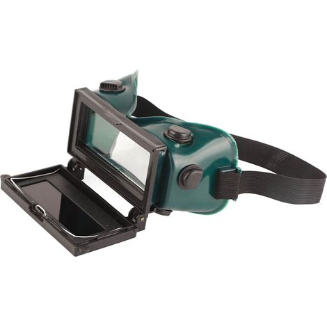 Selbstverdunkelnde Solar-Schweißerbrille mit Solareffekt (Dunkelgrün) (1/5)