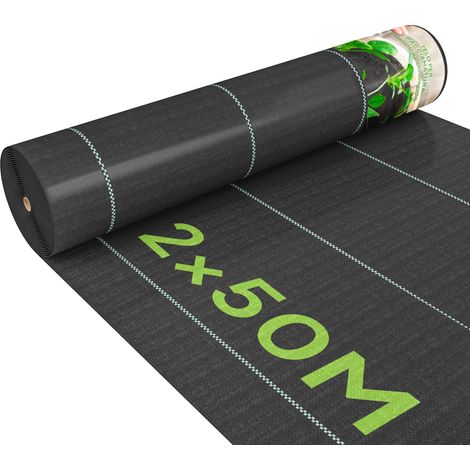 Telo per Pacciamatura 50x2 m Traspirante e Anti-UV in Polipropilene Nero