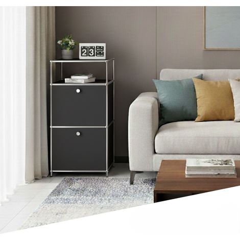 Rangement stylé et épuré – Étagère en métal chromé, 50 × 40 × 100 cm, Noir