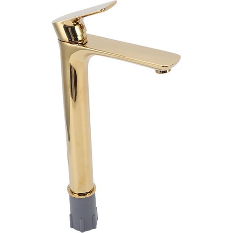 Robinet de lavabo monocommande G1/2, finition or brossé, design moderne et élégant, antirouille