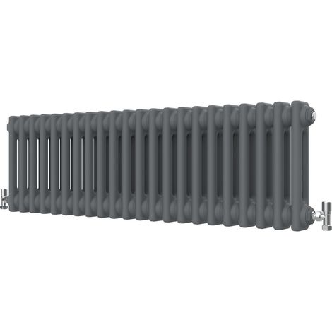 Biubiubath 300x1010mm Traditional Cast Iron Style Radiator Horizontal 2 Column Anthracite (1/3)