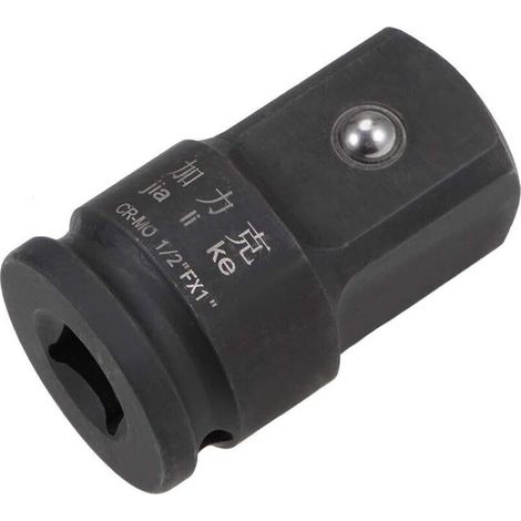 Adattatore per chiave a percussione da 1/2 pollice (femmina) x 1 pollice (maschio), compatibile con chiavi pneumatiche, barre di rottura, cricchetti, realizzato in acciaio al cromo-molibdeno (1/4)