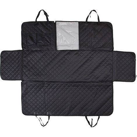 Funda impermeable para asiento de coche para transportar perros/gatos, 137x147 cm, negra (1/5)