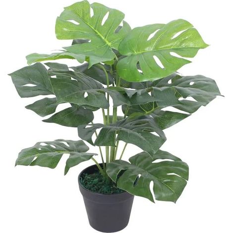 Bonsaï Monstera deliciosa artificiel, avec pot, 45 cm, vert (1/3)
