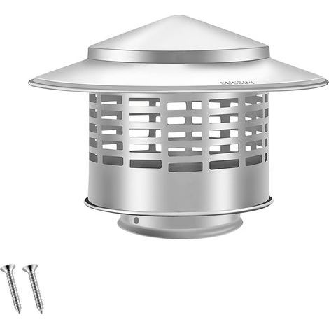1 Pièces Chapeau de Cheminée en Acier Inoxydable, Chapeau de Pluie de Toit, Hotte D'aération de Toit Ronde avec Vis, Pour Tuyau de Cheminée de, 2,95 Pouce,75MM