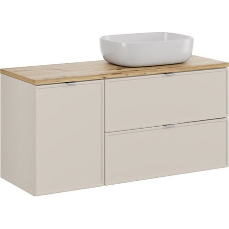 Meuble vasque à poser 120 cm + 2 éléments - Sublima Cashmere Artisan - Livraison gratuite