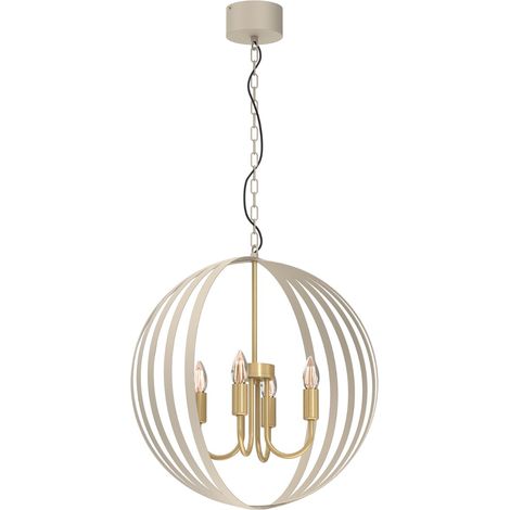 Suspension anneau crème/or mat 4xE27 Sparkle Luminex