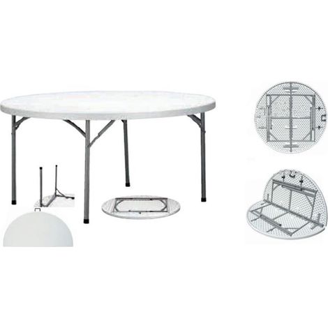 mueble mesa redonda plegable diametro 150 cm 150x74cm wxr150