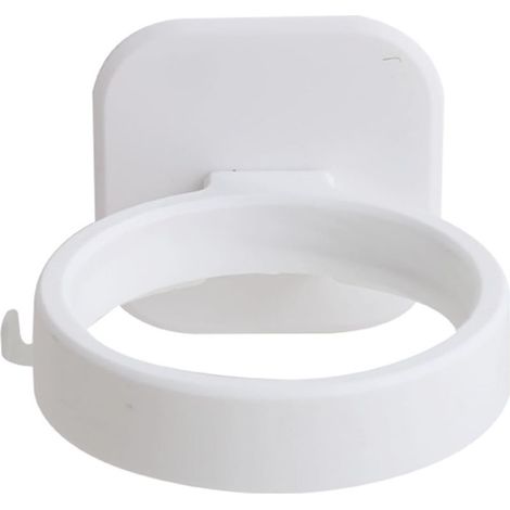 Supporto per asciugacapelli da parete, in plastica, senza foratura, adesivo, montaggio senza foratura, supporto per asciugacapelli, montaggio a parete (bianco), 9,5 x 9,5 x 7,5 cm (1/5)