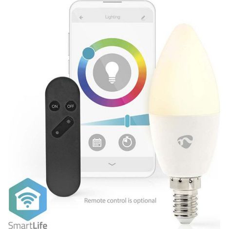 Ampoule Led E14 - Wi-Fi - 470 Lm - 4,9 W - Blanc Chaud - 2700 K - Couleur Unique - 1 Pièce (1/5)