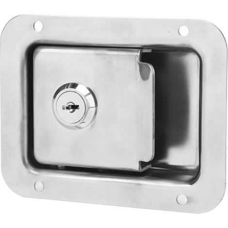 Poignée de verrouillage à pêne dormant 120 x 92 mm en acier inoxydable 304 pour porte d'entrée de camping-cars, camions, remorques et caravanes. (1/5)