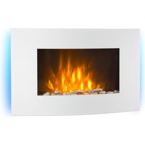 Klarstein – Cheminée électrique décorative 2000W – Effet flammes LED 3D – Télécommande, programmable, thermostat intégré – Pour salon, chambre, café