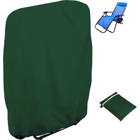 Housse de Protection pour Chaise Longue Pliante, imperméable, anti-UV et coupe-vent, Housse de Chaise Longue de Jardin (Vert 71x110cm) (1/5)