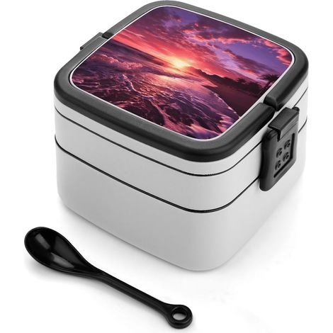 Boîte à bento empilable pour adultes, étanche, avec fermeture (1/5)