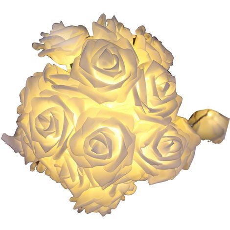 Guirlande lumineuse LED avec roses artificielles, 20 ampoules, 3 m (9,8 pi) (1/5)