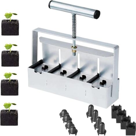 Blocage du Sol à la Main 4x2 inch Seed Block Makers at a Time Bloc de Terre pour Le démarrage des semences Terre de Jardin Terre d'empotage pour Les Plantes d'extérieur (1/5)
