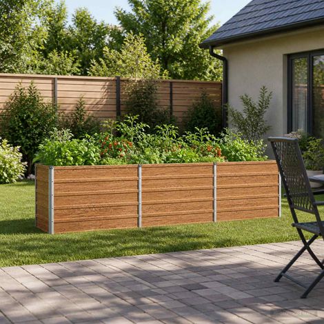 vidaXL Cama de Jardín Elevada Madera Marrón 240 x 40 x 55 cm (1/5)