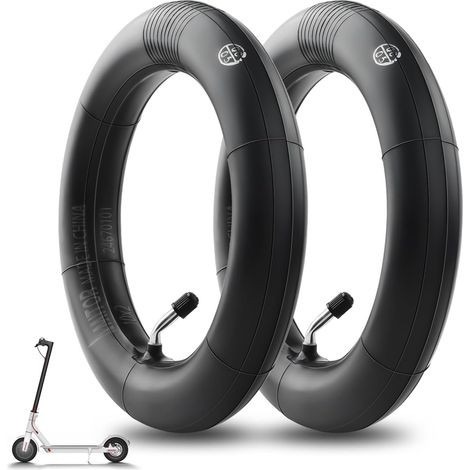 Chambre à Air 10x2 Renforcé, Chambre a Air Trotinette Electrique 10x2-6.1 10 Pouces avec Valve 45° Argentée, Haute Élasticité et Durabilité, 2MM Épaisseur, (pour Roue non Motrice), 2PCS (1/5)