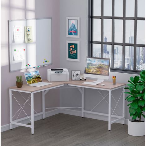 MEUBLIV Eckschreibtisch 150 x 150 x 76 cm Natur – optimale Ecknutzung (1/5)