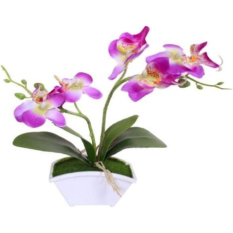 Künstlicher Bonsai, künstliche Schmetterlingsorchidee, Bonsai, künstliche Blume mit Topf, Tischdekoration für Zuhause (1/5)