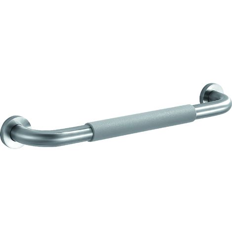 Barre d'appui droite COMFORT GRIP en acier brossé bords arrondis 35 cm (1/2)